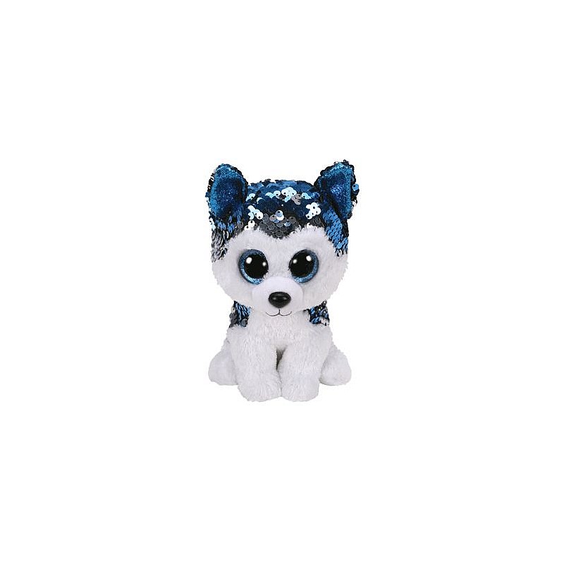 TY Flippables Mīkstā rotaļlieta SLUSH SEQUIN HUSKY reg 15cm, TY36671