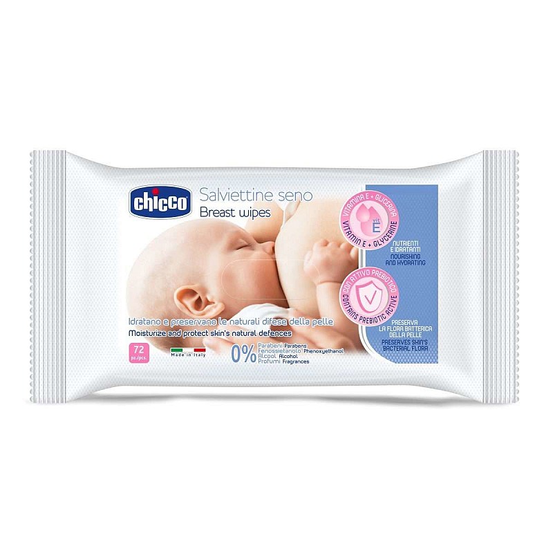 CHICCO mitrās salvetes krūtīm 72gab. 09166.00