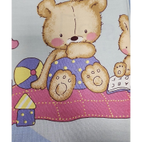 URGA Gultas veļas komplekts no 3 daļām 140x100cm, BEARS&TOYS, zils IZPĀRDOŠANA