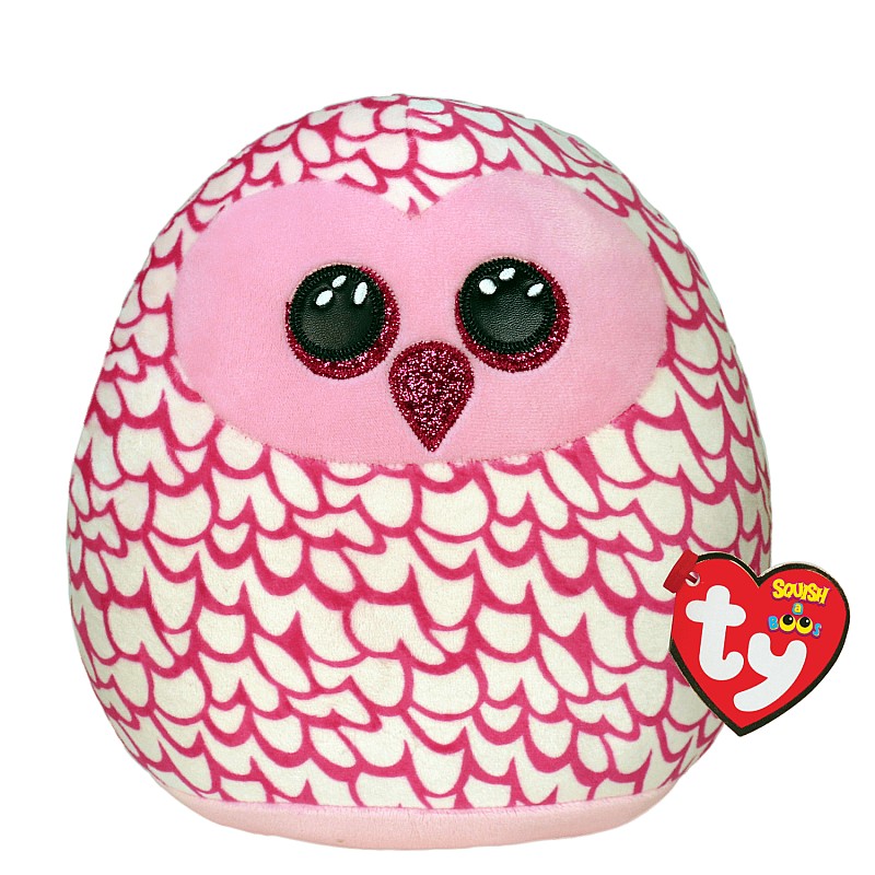 TY Squish a Boos Mīkstā rotaļlieta - Spilvens Owl Pinky, TY39204