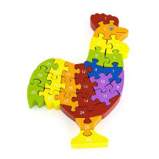 VIGA Koka puzle 3D Rooster 55244