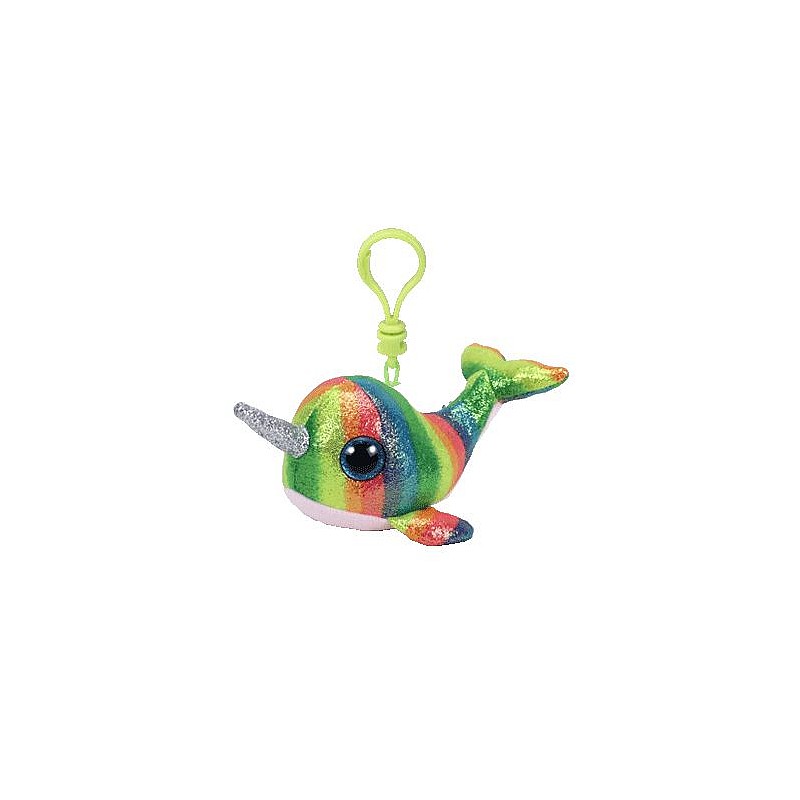 TY Beanie Boos Mīkstā rotaļlieta - piekariņš NORI - narwhal 10cm, TY36560 IZPĀRDOŠANA