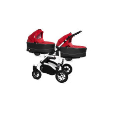 BABYACTIVE TWINNY PREMIUM dvīņu rati ROSSO, 08 balts rāmis