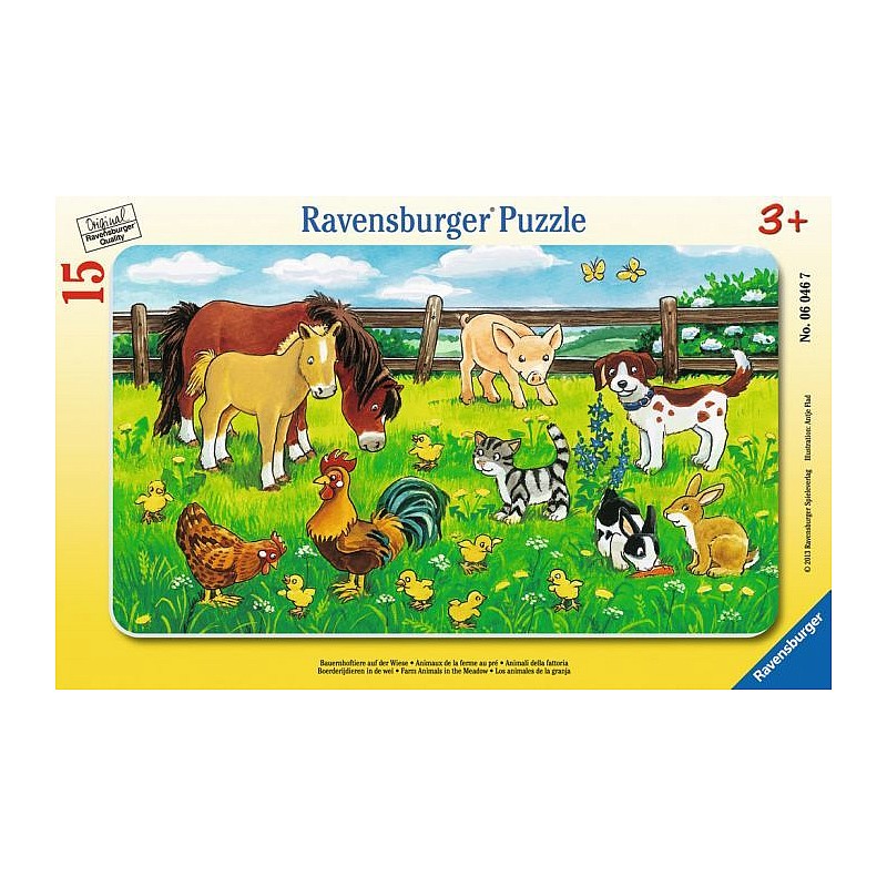 Ravensburger Plakanā puzle Mājdzīvnieki 15gab. 3+, 06046