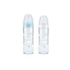 NUK Classic Stikla pudele 240ml. ar First Choice Plus silikona knupīti 0-6m SD08 10745080