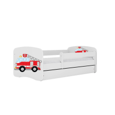 KOCOT KIDS gulta ar atvilktni un matraci BABYDREAMS white Fire brigade 140x70cm