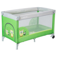 BABY MIX OWLS ceļojuma gulta, HR-8052-171 Pūce zaļa