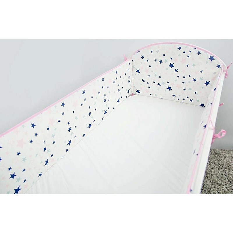 ANKRAS STARS Apmalīte bērnu gultiņai 360 cm, pink