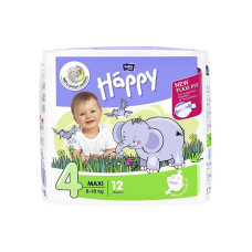 HAPPY Maxi autiņbiksītes 4 izmērs 8-18kg 12gab. IZPĀRDOŠANA