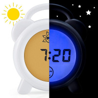 ALECTO Miega treneris ar naktslampiņu un modinātāju BC-100 White