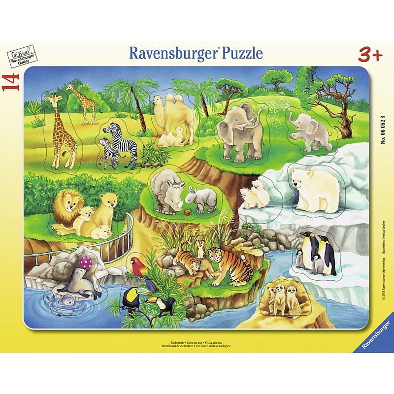 RAVENSBURGER Plakanā puzle Dzīvnieki 14el. R06052