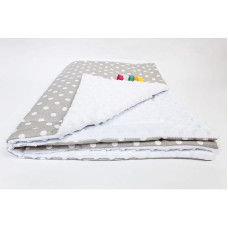 ANKRAS MINKY Dots pleds 75x100cm pelēks-balts