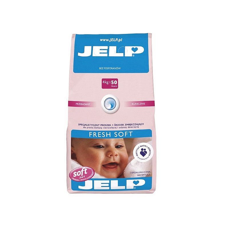 JELP FRESH SOFT Veļas pulveris + mīkstinātājs krāsainām drēbēm, 4kg