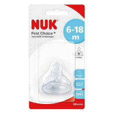 NUK FIRST CHOICE Plus Anti-Colic silikona knupītis pienam 6-18m 1gab. 10721273 SA44