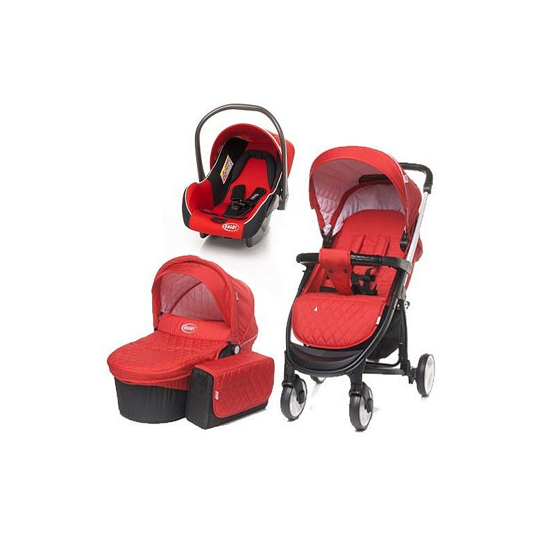 4BABY ATOMIC universālie rati 3in1 RED