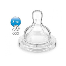 PHILIPS AVENT Classic+  Barošanas pudeļu knupīši 3+mēn. (2gab.) SCF633/27