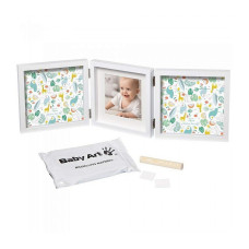 BABY ART Double Print Frame 2P LIMITED EDITION komplekts mazuļa pēdiņu/rociņu nospieduma izveidošanai, balts 3601095600