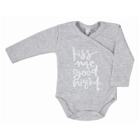 KOALA KISS ME bodijs ar garajām piedurknēm 68 izmērs 06-026 pelēks/balts