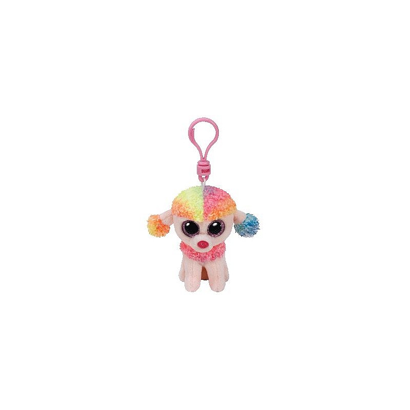 TY Beanie Boos Mīkstā rotaļlieta - piekariņš MULTICOLOR POODLE RAINBOW 8cm, TY35027