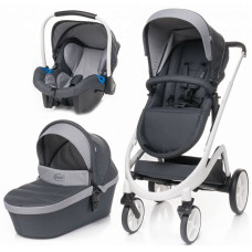 4BABY COSMO universālie rati 3in1 DARK GREY