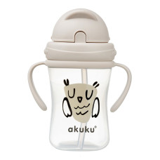 AKUKU Pudelīte ar salmiņu 9m+ 300ml OWL A0204