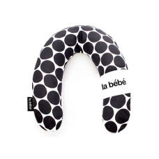 LA BEBE Rich Cotton Barošanas pakaviņš spilvens Black&White dots 30x175cm 78977