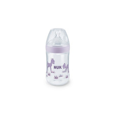 NUK Nature Sense polipropilēna pudele ar temperatūras indikatoru 260ml silikona knupis, izmērs М, 10741963 SP21 violeta (367482) IZPĀRDOŠANA