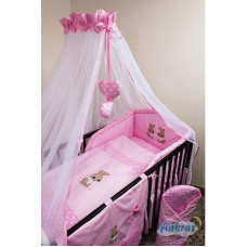 ANKRAS RABBIT gultas veļas komplekts no 4 daļām 135x100cm - 180cm - rozā