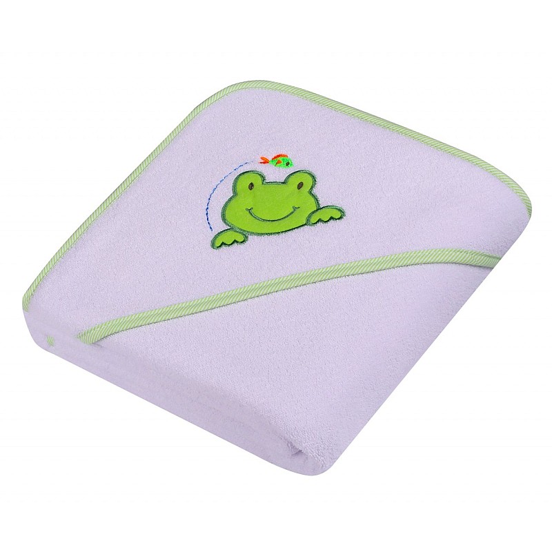 DUET BABY dvielis ar kapuci 80x80cm 315 FROG balts (743156)