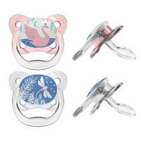 DR.BROWNS silikona māneklītis 0-6m Prevent BUTTERFLY 2gab. PV12007-P4 (spīd tumsā)