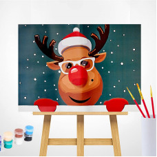 TSVETNOY Gleznošanas komplekts pēc numuriem 20x30cm Rudolph the Red-Nosed Reindeer, MC1055e