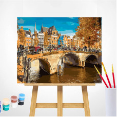 TSVETNOY Gleznošanas komplekts pēc numuriem 40x50cm Canal in Amsterdam, MG2135e