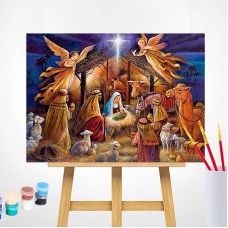 TSVETNOY Gleznošanas komplekts pēc numuriem 40x50cm Nativity Scene, MG2154e