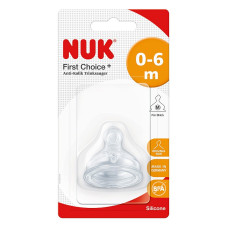 NUK FIRST CHOICE Plus Anti-Colic silikona knupītis M-pienam 0-6m. 1gab. 10709253 SA41