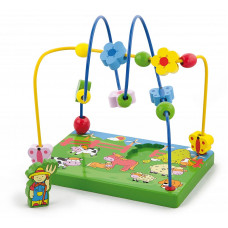 VIGA Wire Beads attīstošā rotaļlieta Labirints Farm Farmer 59664