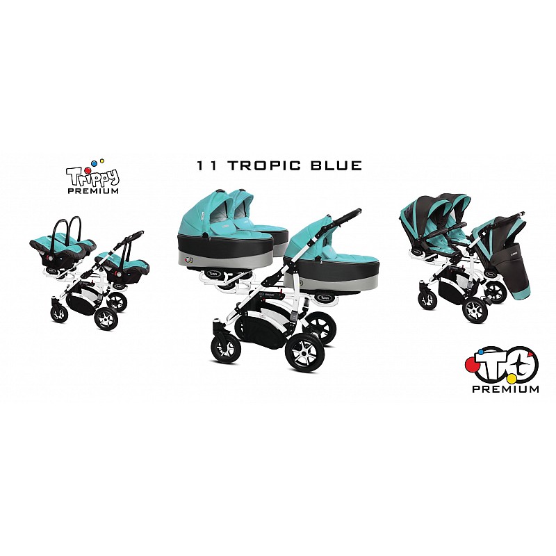 BABYACTIVE TRIPPY Premium rati trīnīšiem 3in1, 11 TROPICAL GREEN ar baltu rāmi