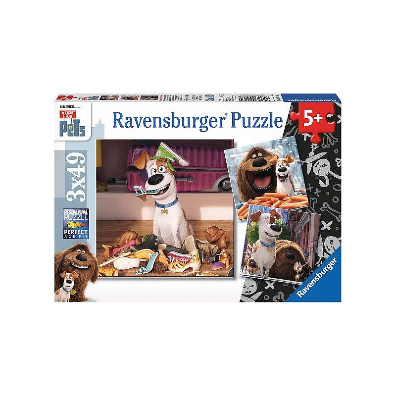 Ravensburger puzle 3X49 Secret Life of Pets R 09413