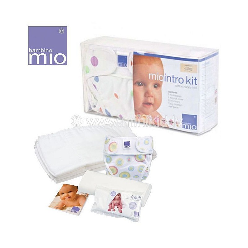 BAMBINO MIO Intro Kit COLOR - autiņu izmēģinājuma komplekts (1+3+50+100g), jaundzimušo (līdz 5 kg), ar zīmējumiem