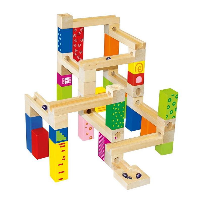 BINO Koka konstruktors Marble Run 66 elementi 36m+ 82067