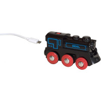 BRIO RAILWAY uzlādējams vilciens ar micro USB kabeli, 33599