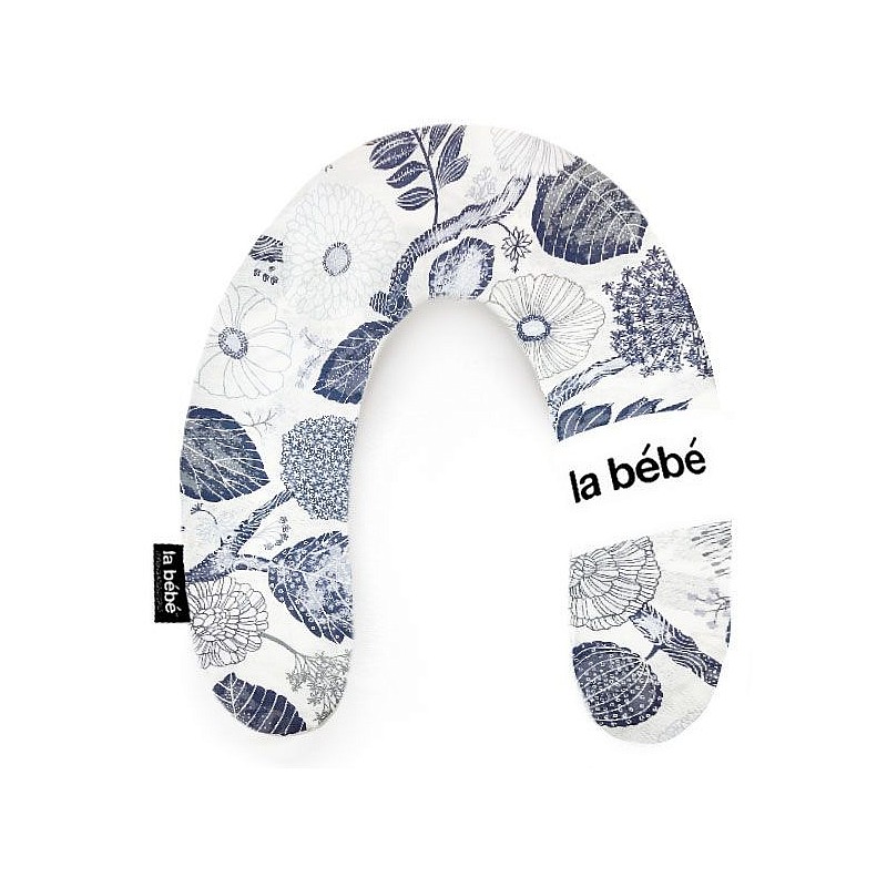 LA BEBE Rich Cotton Barošanas pakaviņš spilvens Blomma skiss Blue 30x175cm 8956