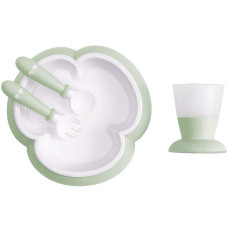 BABYBJORN Baby Feeding set Bērna barošanas komplekts 4m+, 078161 Powder Green