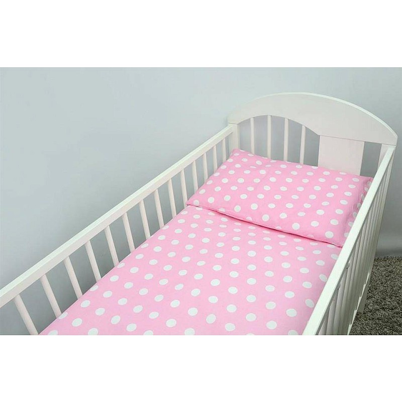 ANKRAS Dots Gultas veļas komplekts no 2 daļām 120x90cm, pink