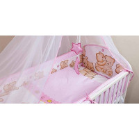 ANKRAS Friends Apmalīte bērnu gultiņai 360cm - pink