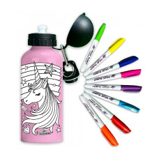 SPLAT PLANET ūdens pudele UNICORN 600ml + flomāsteri SP45973