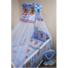 ANKRAS BABY Gultas veļas komplekts no 6 daļām 120x90/180cm - zils