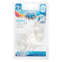 CANPOL BABIES Apaļas formas silikona knupis EasyStart pudelei ar platu kakliņu un maināmu plūsmu 3m+ 2gab. 21/734