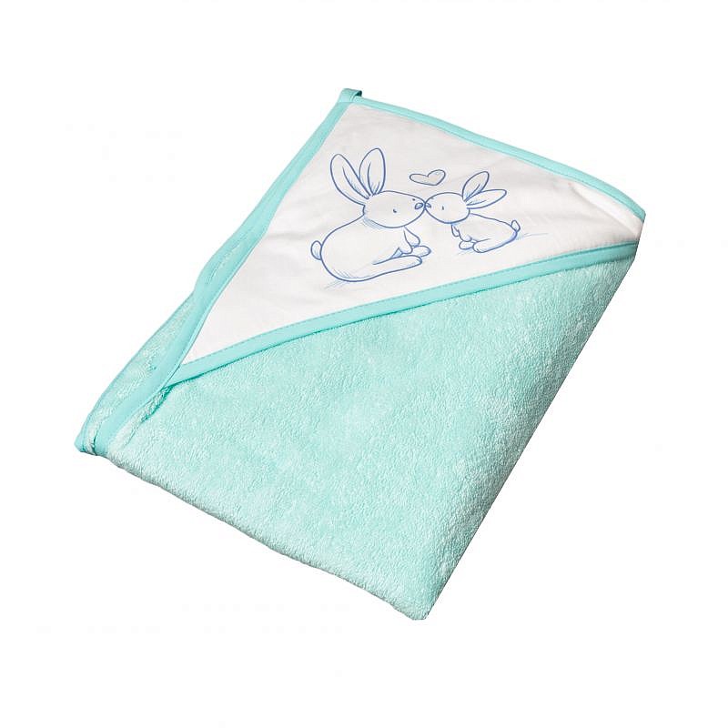 TEGA BABY RABBIT Dvielis ar kapuci 100X100, KR-008 light green