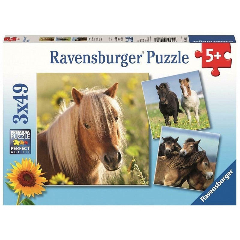 Ravensburger puzle 3X49 Horses R 08011 IZPĀRDOŠANA