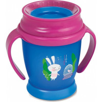 LOVI FOLLOW THE RABBIT MINI Krūzīte ar 360° dzeršanas iespēju 9m+ 210ml 1/524 rozā/zils